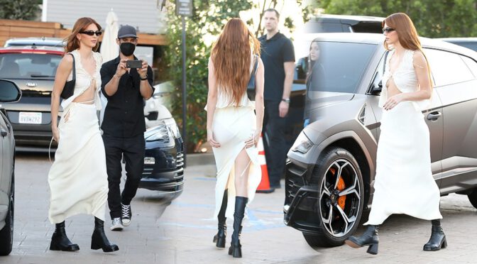 Kendall Jenner – Sexy & Braless at Vogue Party in Malibu