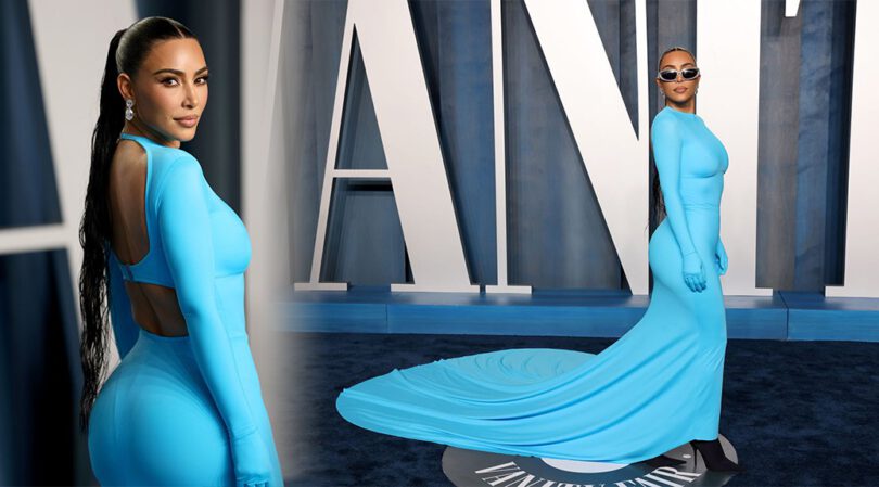 Kim Kardashian – Sexy Curvy Body in Tight Dress at Vanity Fair Oscar Party in Beverly Hills