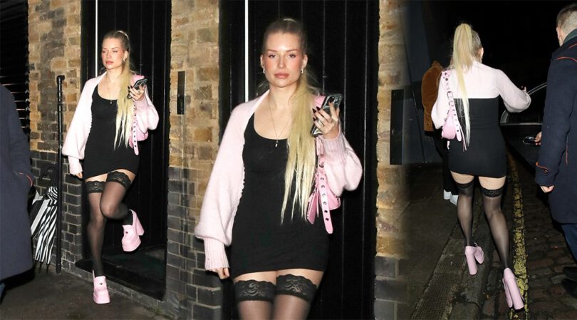 Lottie Moss – Sexy Legs in Stockings at The Chiltern Firehouse in London