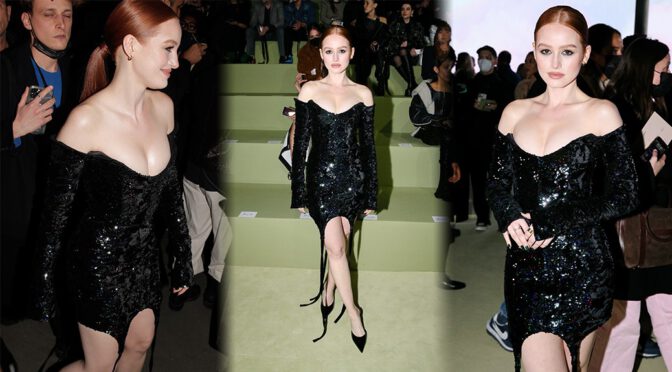 Madelaine Petsch – Sexy Legs and Big Boobs at Balmain Show at Paris Fashion Week