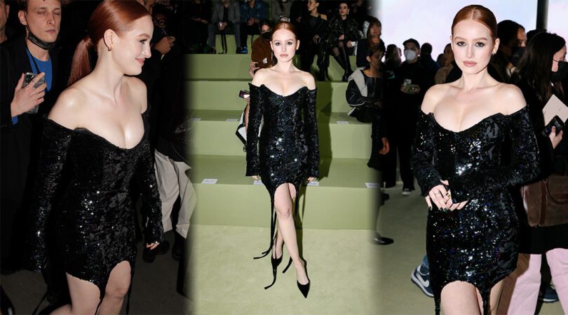 Madelaine Petsch – Sexy Legs and Big Boobs at Balmain Show at Paris Fashion Week
