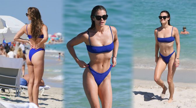 Nina Agdal – Gorgeous Body and Ass in a Sexy Thong Bikini in Miami