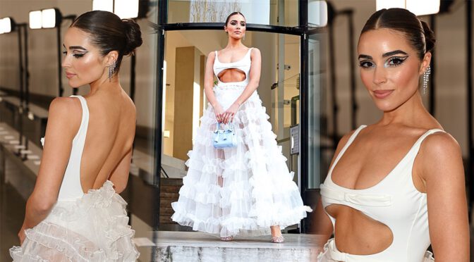 Olivia Culpo – Sexy Braless Underboobs at Giambattista Valli Fashion Show in Paris