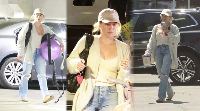 Hilary Duff – Beautiful Boobs in Cleavage Out in Studio City
