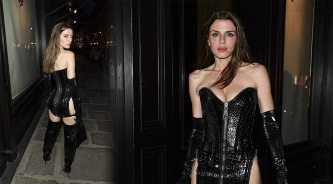 Julia Fox – Big Boobs in a Sexy Outfit Out in Paris