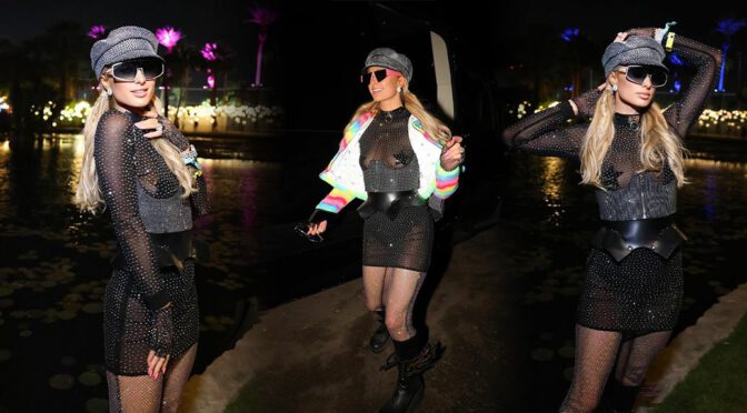 Paris Hilton Braless Nipple Pasties
