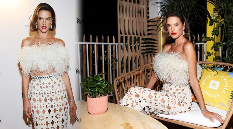Alessandra Ambrosio Shows Legs & Panties at Dinner by Chef Alessandra Montagne in Cannes