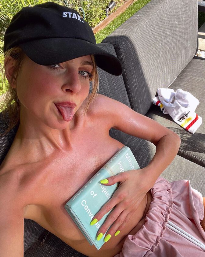 Anne Winters Topless Sunbathing