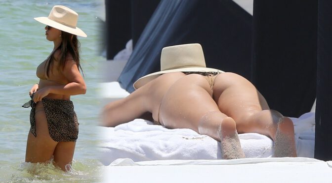 Brooks Nader – Fantastic Ass in a Thong Bikini on a Beach in Miami
