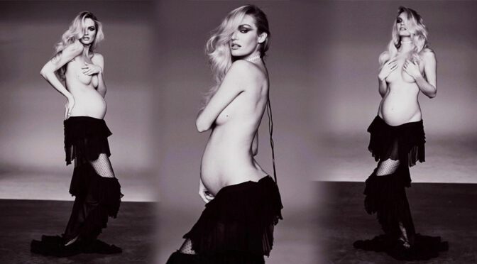 Candice Swanepoel – Sexy Pregnant Body in a Topless Photoshoot