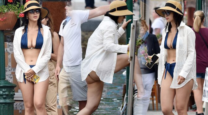 Caylee Cowan Flaunts Spectacular Breasts in Bikini Out in Portofino