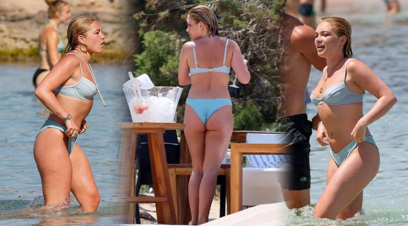 Florence Pugh’s Sexy Body in a Tiny Bikini on a Beach in Ibiza