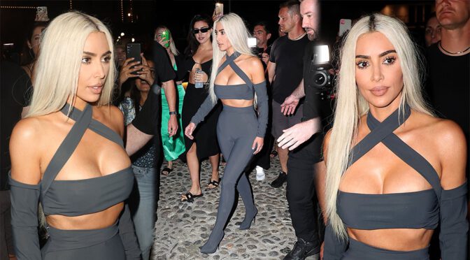 Kim Kardashian Flaunts Sexy Curvy Body Out in Portofino