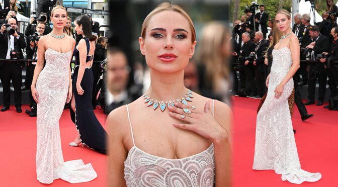 Kimberley Garner Shows Braless Boobs & Nipples at “Decision To Leave” Premiere in Cannes