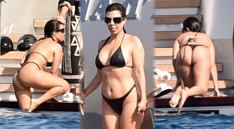 Kourtney Kardashian’s Big Ass in Thong BIkini in Portofino