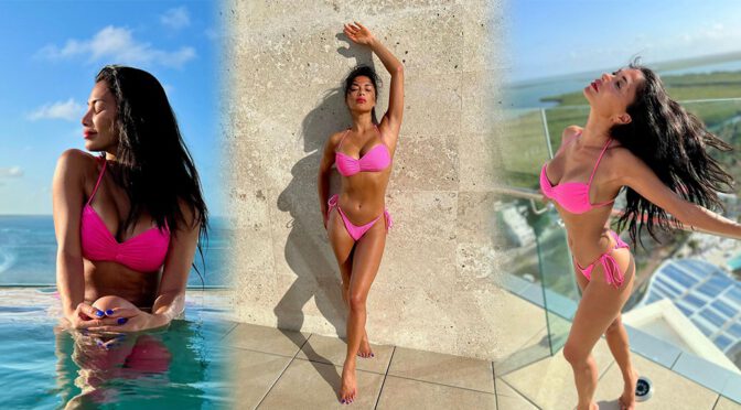 Nicole Scherzinger – Gorgeous Body and Boobs in a Sexy Pink Bikini