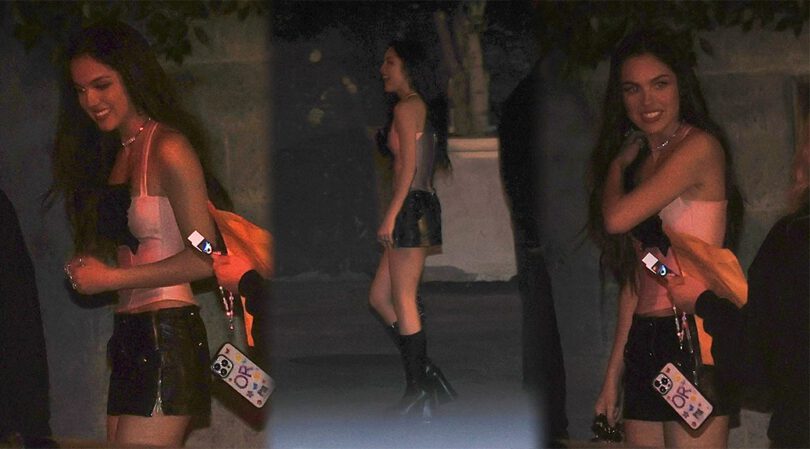 Olivia Rodrigo in Boots and Sexy Mini Skirt at No Vacancy in Hollywood