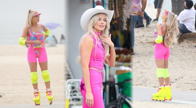 Margot Robbie’s Sexy Ass on “Barbie” Movie Set in Los Angeles