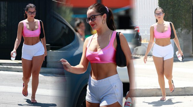Addison Rae’s Sexy Legs in Tiny Shorts at Pilates Class in West Hollywood