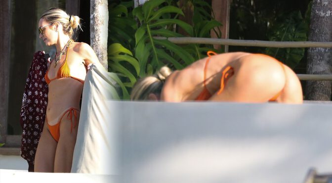 Candice Swanepoel Shows Sexy Ass in Tiny Bikini in Trancoso