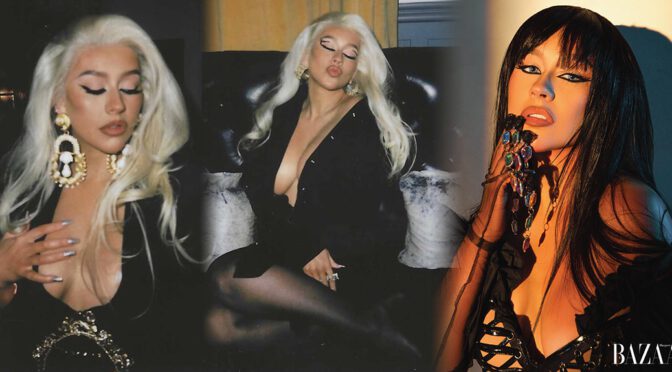 Christina Aguilera Flaunts Big Sexy Boobs in Harper’s Bazaar Magazine (July 2022)