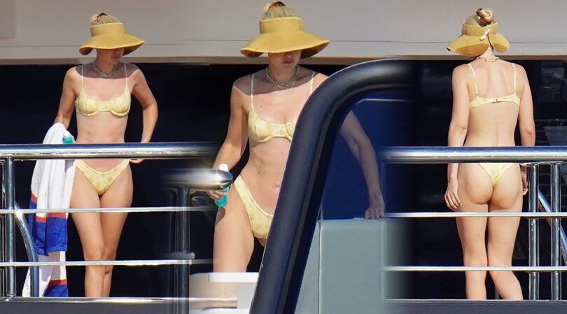 Gigi Hadid in Thong Bikini on a Yacht in Saint-Tropez