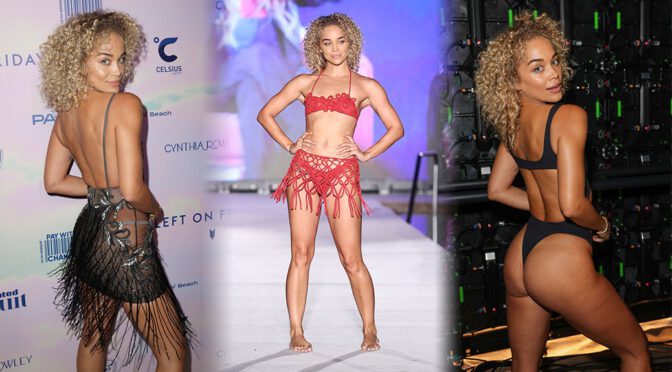 Jasmine Sanders Flaunts Beautiful Ass in Bikini at Sports Illustrated Swimsuit Runway Show in Miami Beach