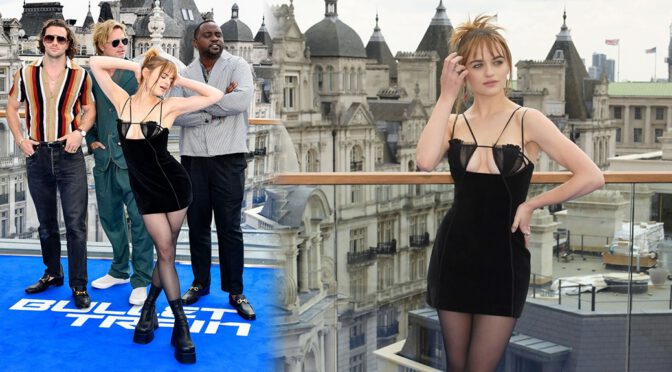 Joey King Shows Sexy Braless Boobs at “Bullet Train” Photocall in London
