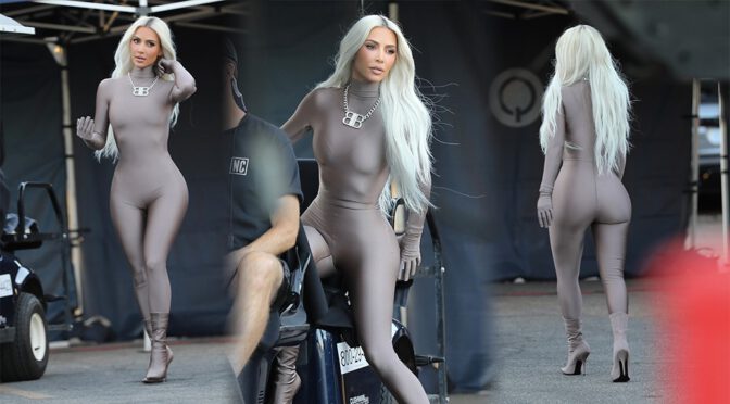 Kim Kardashian Shows Sexy Body in Skin-Tight Outfit in Los Angeles