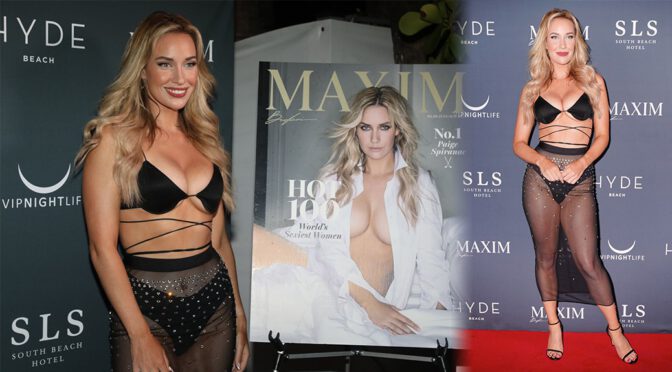 Paige Spiranac Shows Perfect Big Boobs at  MAXIM Hot 100 Experience in Miami Beach