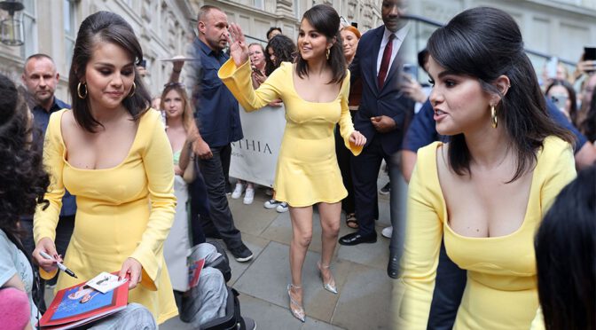 Selena Gomez Shows Beautiful Boobs and Legs Out in London