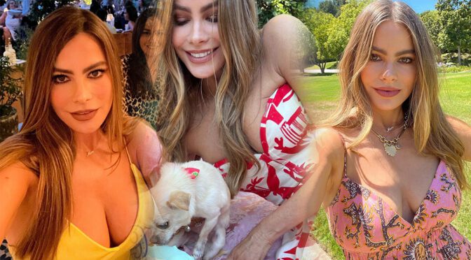 Sofia Vergara Shows Gorgeous Big Boobs at 50th Birthday Party