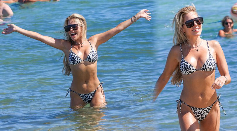 Sylvie Meis Shows Sexy Body in Bikini on the Beach in Saint Tropez