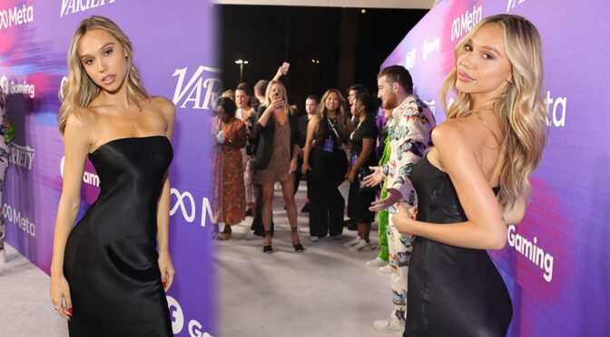 Alexis Ren Shows Sexy Body in Black Dress at Variety Power of Young Hollywood Event in Los Angeles