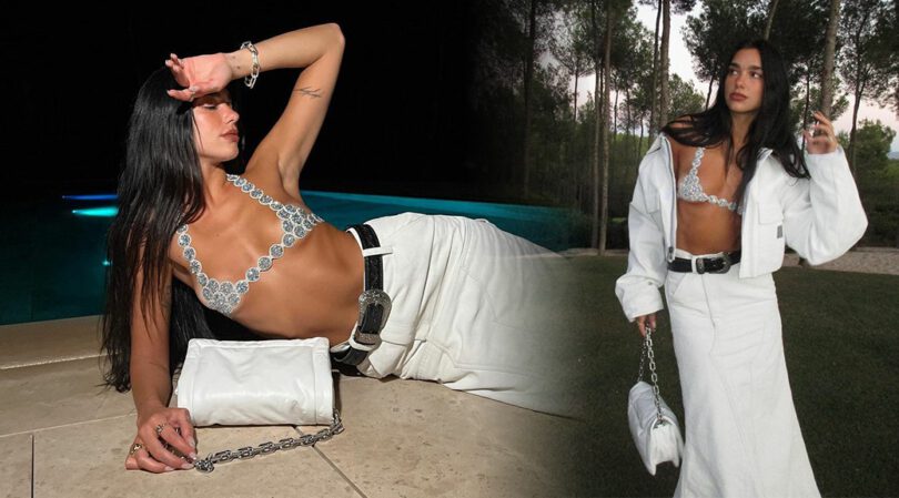 Dua Lipa Flaunts Sexy Body in Skimpy Top