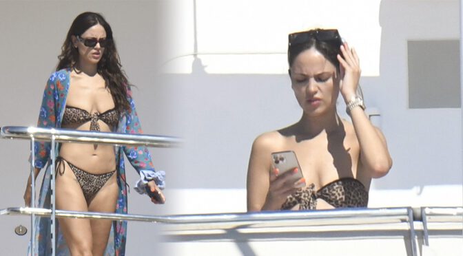 Eiza Gonzalez Shows Sexy Body in Bikini on a Yacht in Sardinia