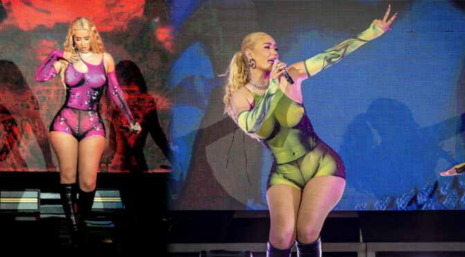 Iggy Azalea Shows Sexy Curvy Body on Stage