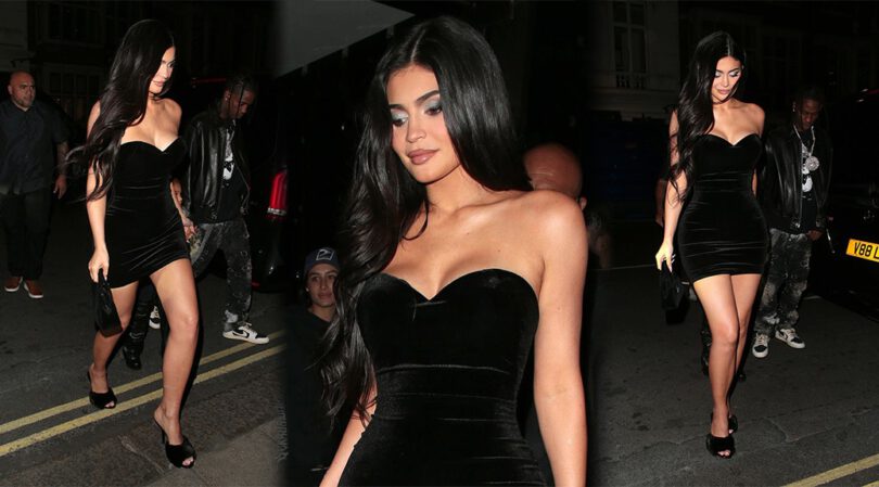 Kylie Jenner Flaunts Sexy Body in Small Black Dress at Nobu Portman Square in London