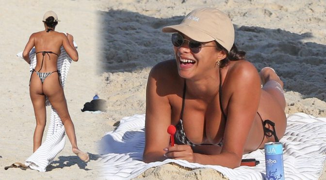 Lais Ribeiro’s Stunning Big Boobs in Bikini at the Beach in Rio De Janeiro