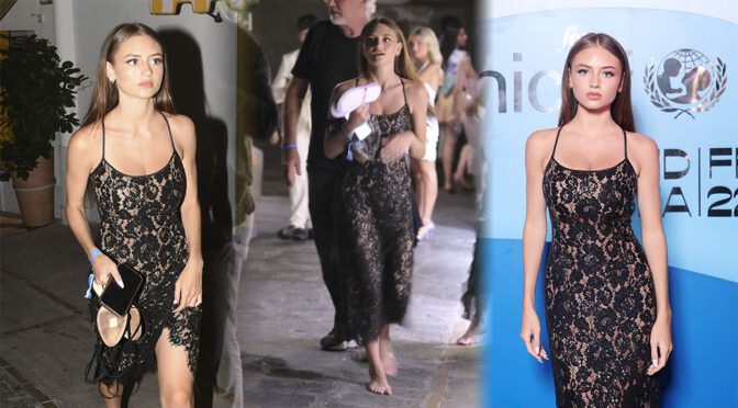 Leni Klum’s Gorgeous Big Boobs at Luisaviaroma For UNICEF Gala in Capri