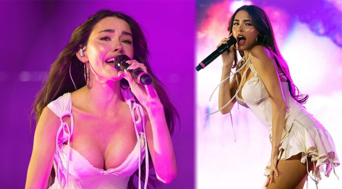 Madison Beer Shows Fantastic Boobs in Sexy Dress at Reading Festival in Reading