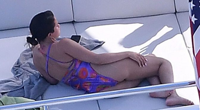 Selena Gomez Sexy in Swimsuit at a Yacth in Italy