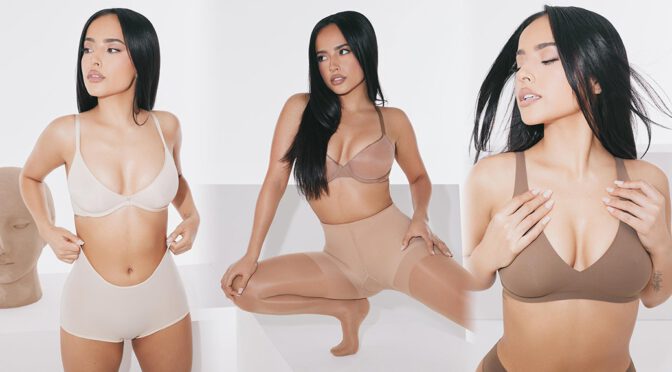 Becky G Flaunts Gorgeous Boobs in Skims Bra Campaign 2022