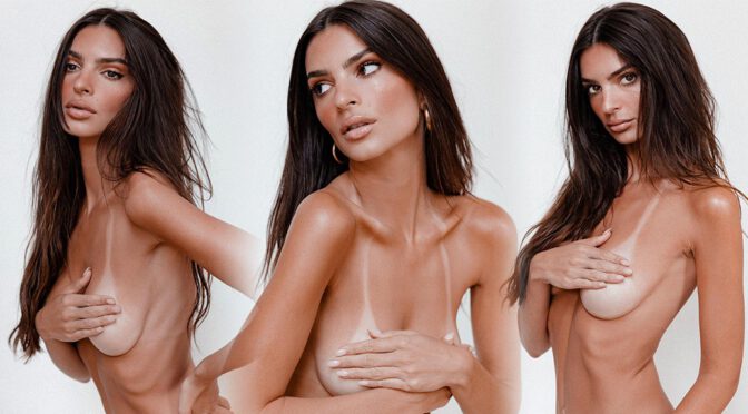 Emily Ratajkowski’s Gorgeous Boobs in Topless Photoshoot by Tom Newton