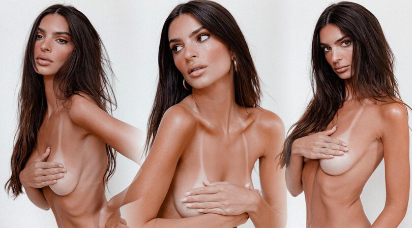 Emily Ratajkowski’s Gorgeous Boobs in Topless Photoshoot by Tom Newton