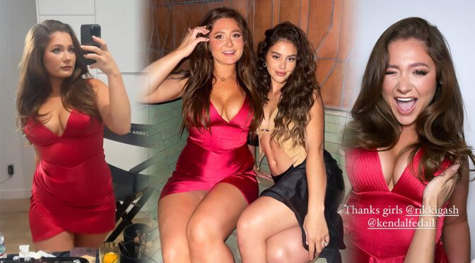 Emma Rose Kenney’s Gorgeous Big Breasts in Sexy Red Dress