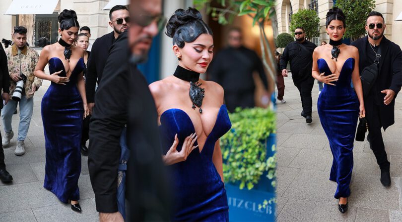 Kylie Jenner Shows Stunning Boobs in Big Cleavage Out in Paris