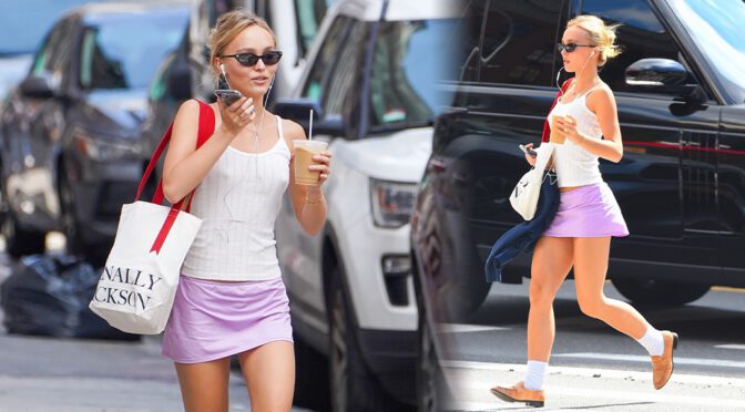Lily-Rose Depp Shows Sexy Legs and Hard Pokies Out in New York