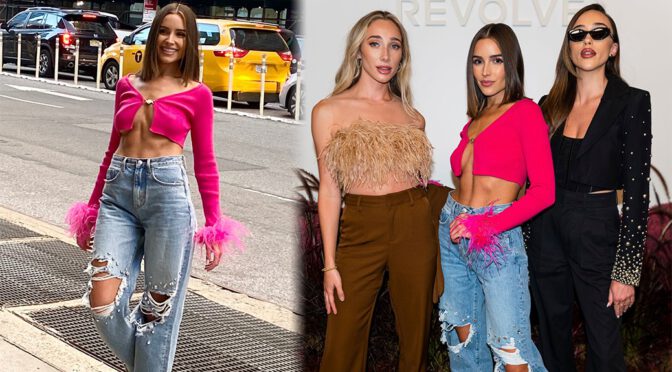 Olivia Culpo’s Braless Boobs at Revolve Party in New York