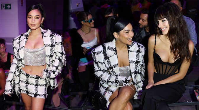 Vanessa Hudgens Shows Gorgeous Body at Versace Fashion Show in Milan